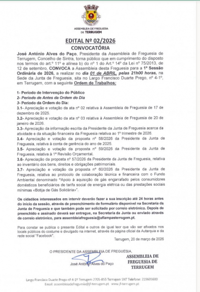 Edital n&deg; 2- Convocat&oacute;ria 