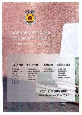 Agendamento de recolha de monos-Nova rota Recolha 