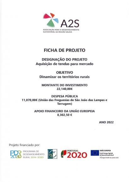 PDR2020- Aquisi&ccedil;&atilde;o de tendas para mercado- Projecto Financiado pela Uni&atilde;o Europeia