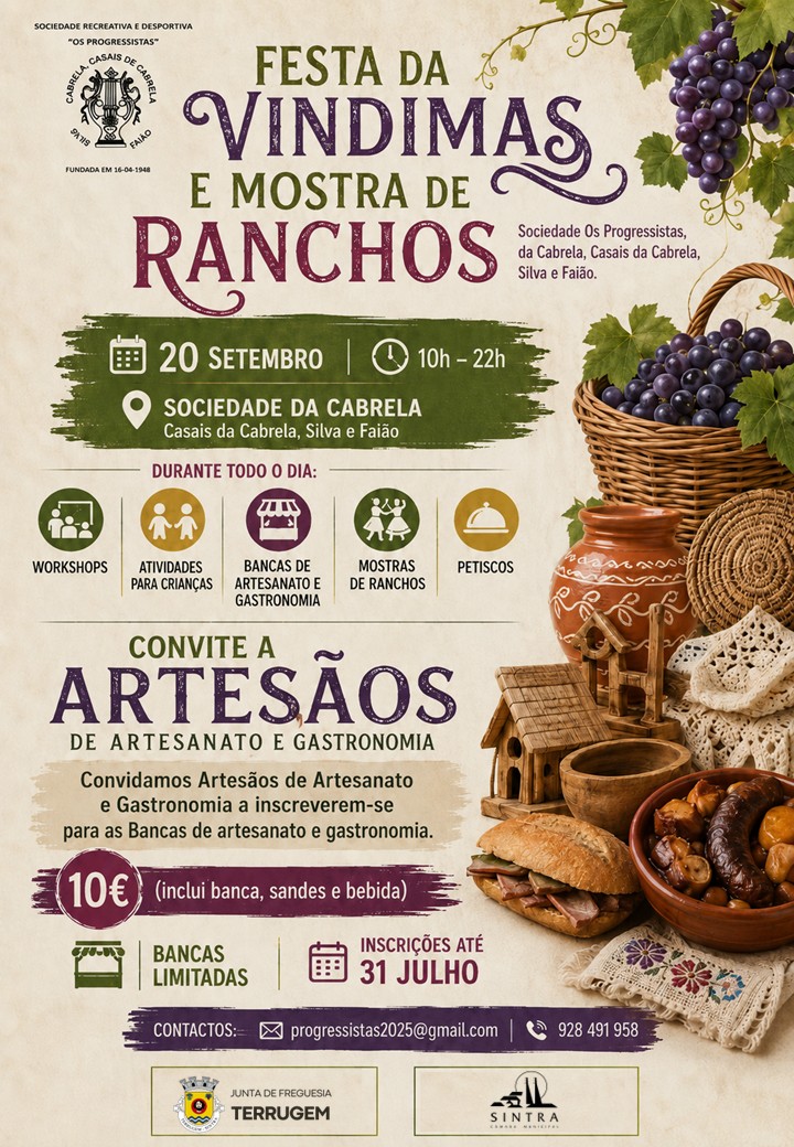 Festa da Vindima e Mostra de Ranchos- Sociedade R D Os Progressistas de Cabrela, Casais de Cabrela, Silva e Fai&atilde;o